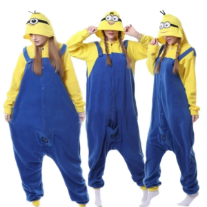 2026 Anime Despicable Me Minions Fleece Pajamas Cartoon Jumpsuit Minions Onesie Sleepwear Adult Home Clothes Halloween Costume