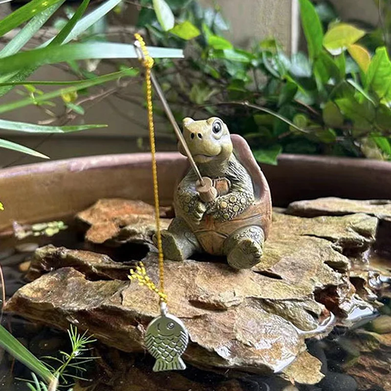Kreative Seil-Fischerei-Schildkröten-Statue, Niedliche Simulations-Schildkröten-Harzfigur, Tier-Skulptur, Ornament Für Den Außenbereich, Haus- Und Gartendekoration Kreative Seil-Fischerei-Schildkröten-Statue, Niedliche Simulations-Schildkröten-Harzfigur, Tier-Skulptur, Ornament Für Den Außenbereich, Haus- Und Gartendekoration – Bild 2