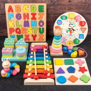 Montessori Holz spielzeug für Babys 1 2 3 Jahre Jungen Mädchen Geschenk Baby Entwicklung Spiele Holz Puzzle für Kinder pädagogisches Lernspiel zeug