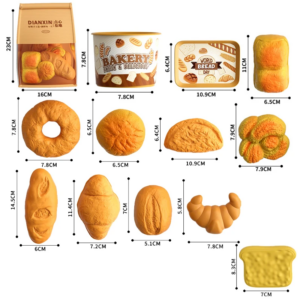 Spielzeug-Lebensmittel-Set Rollenspiel-Küche Realistisches Brot Pommes Pizza Simulation Pädagogisches Rollenspiel für Kinder Jungen Mädchen Geburtstagsgeschenk