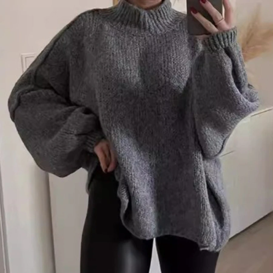 Trend Damen Warm Loose Knit Pullover Pullover Oversize Soild Color Pullover Herbst Alternative Kleidung Trend Damen Warm Loose Knit Pullover Pullover Oversize Soild Color Pullover Herbst Alternative Kleidung – Bild 6