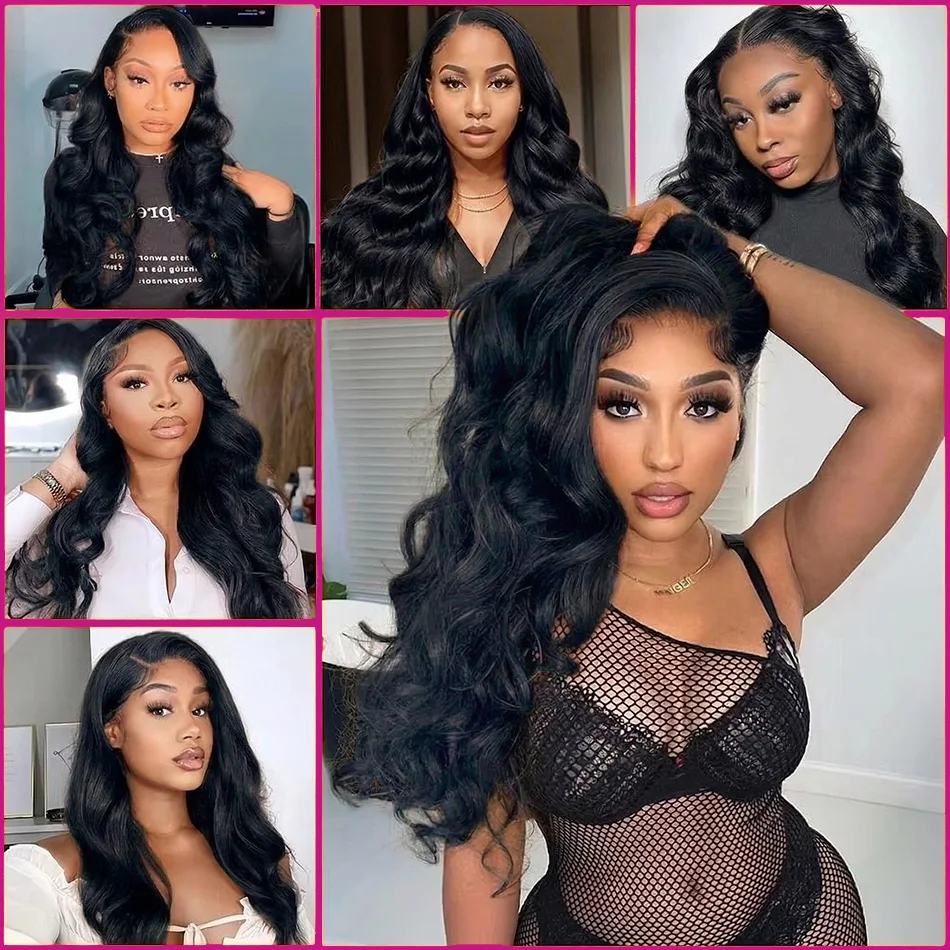 250 Dichte 100% Echthaar 13X4 13X6 Lace Frontal Perücken Body Wave Hd 5X5 Kleberlose Frontperücke Schwarz Locker 40 Zoll Verschluss Sofort Tragbar 250 Dichte 100% Echthaar 13X4 13X6 Lace Frontal Perücken Body Wave Hd 5X5 Kleberlose Frontperücke Schwarz Locker 40 Zoll Verschluss Sofort Tragbar - Image 5