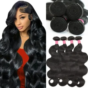 Body Wave Echthaar-Bündel, naturfarben, Remy, 1/3/4 Stück, 10–40 Zoll