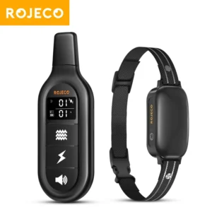 ROJECO Elektrisches Hundeerziehungshalsband mit Fernbedienung, wasserdicht IPX7, Anti-Bell-Halsband