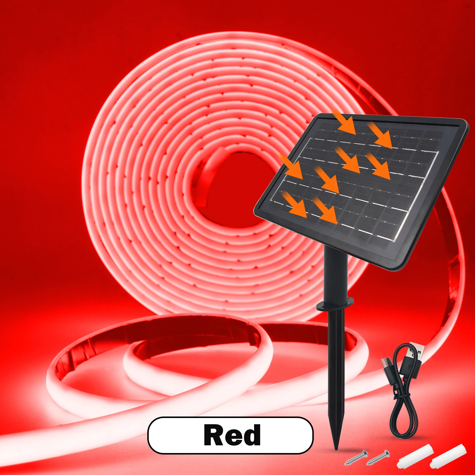 Dc24V Solar Powered Cob Neon Led Strip Ip68 Waterproof 320Leds/M Flexible Adhesive Ribbon Rope Light Home Garden Linear Lighting Dc24V Solar Powered Cob Neon Led Strip Ip68 Waterproof 320Leds/M Flexible Adhesive Ribbon Rope Light Home Garden Linear Lighting - Image 13