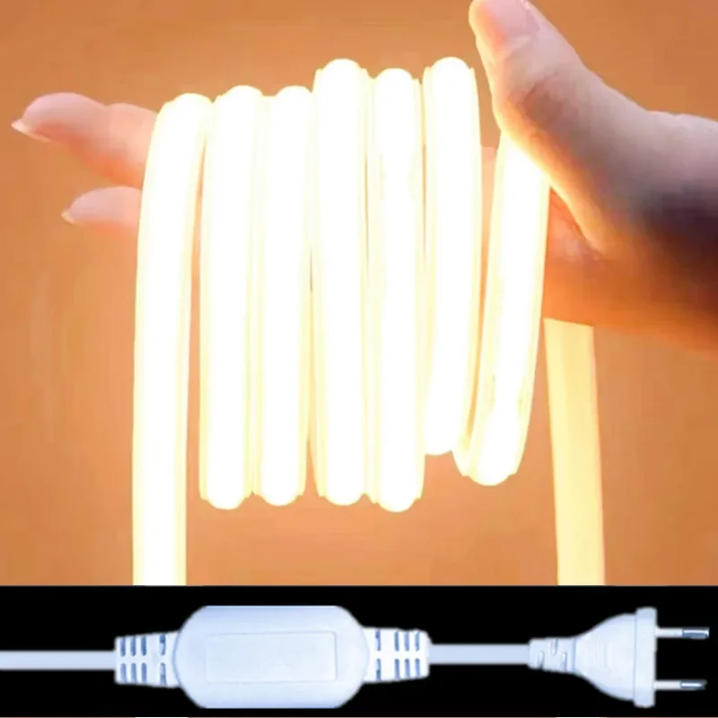 Cob-Led-Streifen, 220 V, Schalter/Dimmbar, Eu-Stecker, 288 Leds/M, 3000 K, 6000 K, Ra90, Outdoor-Garten-Fob-Led-Band, Schlafzimmer- Und Küchenbeleuchtung Cob-Led-Streifen, 220 V, Schalter/Dimmbar, Eu-Stecker, 288 Leds/M, 3000 K, 6000 K, Ra90, Outdoor-Garten-Fob-Led-Band, Schlafzimmer- Und Küchenbeleuchtung - Image 9