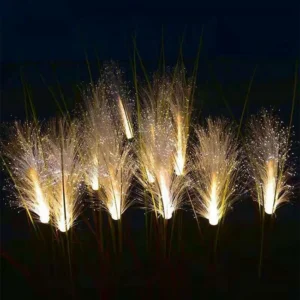 Solar Garten Landschaft Lichter Sonnenlicht Rasen Lampe Simulation Bulrush Blume Optische Faser Lampe Im Freien Wasserdichte Weg Beleuchtung