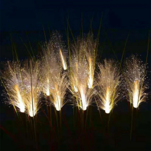 Solar Garten Landschaft Lichter Sonnenlicht Rasen Lampe Simulation Bulrush Blume Optische Faser Lampe Im Freien Wasserdichte Weg Beleuchtung