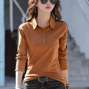 Europäische Station Langarm T-shirt frauen Sommer Neue Mode Licht Luxus Reine Baumwolle Polo Neck Casual Große Größe Lose top