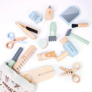 Holz Pretend Friseur Make-up Werkzeug Set Kinder Rollenspiel Baby Spielen Spielzeug und Geschenke