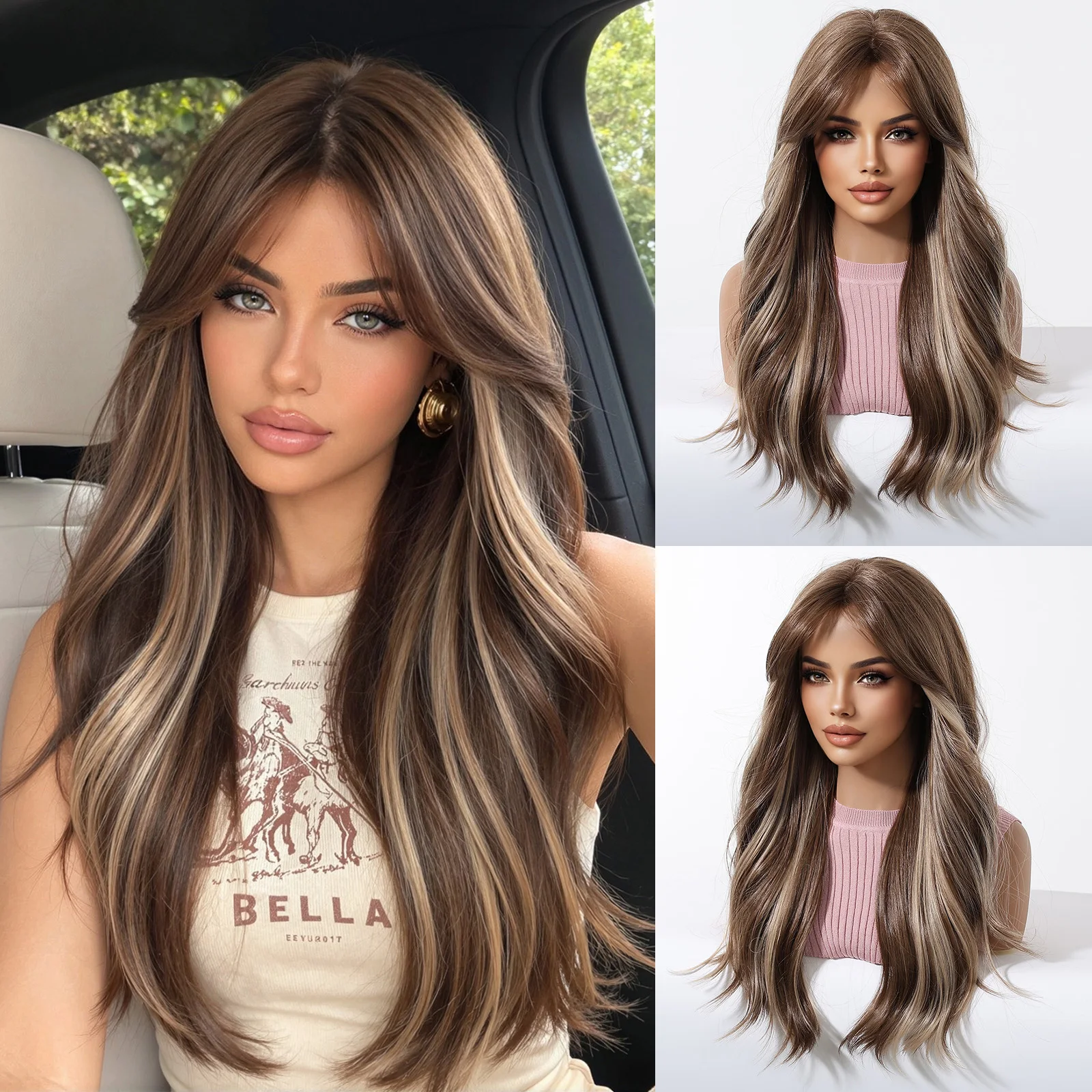 Allbell Magique Blue Hair Wig With Bangs Long Wavy Synthetic Wig Baby Blue Curly Wig For Women Daily Party Use Heat Resistant Allbell Magique Blue Hair Wig With Bangs Long Wavy Synthetic Wig Baby Blue Curly Wig For Women Daily Party Use Heat Resistant - Image 8