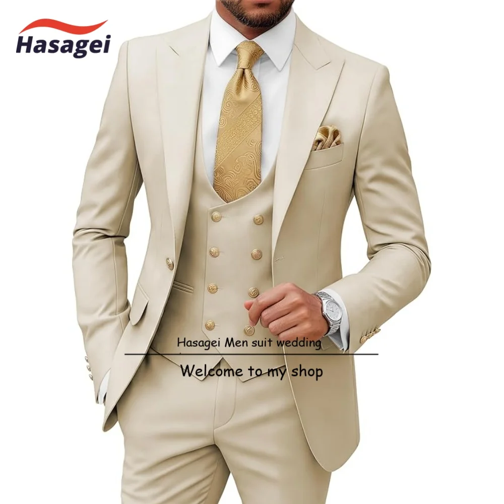3 Piece Men'S Suits Slim Fit Suit For Men Wedding Prom Tuxedo Formal Business Men Suits 3 Piece Men'S Suits Slim Fit Suit For Men Wedding Prom Tuxedo Formal Business Men Suits - Image 7