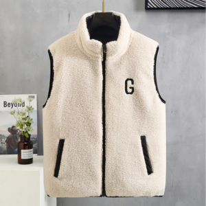 Neue Frühjahr männer Gepolsterte Weste Doppelseitige Fleece Ärmellose Jacke Männlichen Sherpa Warm Zipper Angeln Wandern Camping Golf Arbeit Tragen