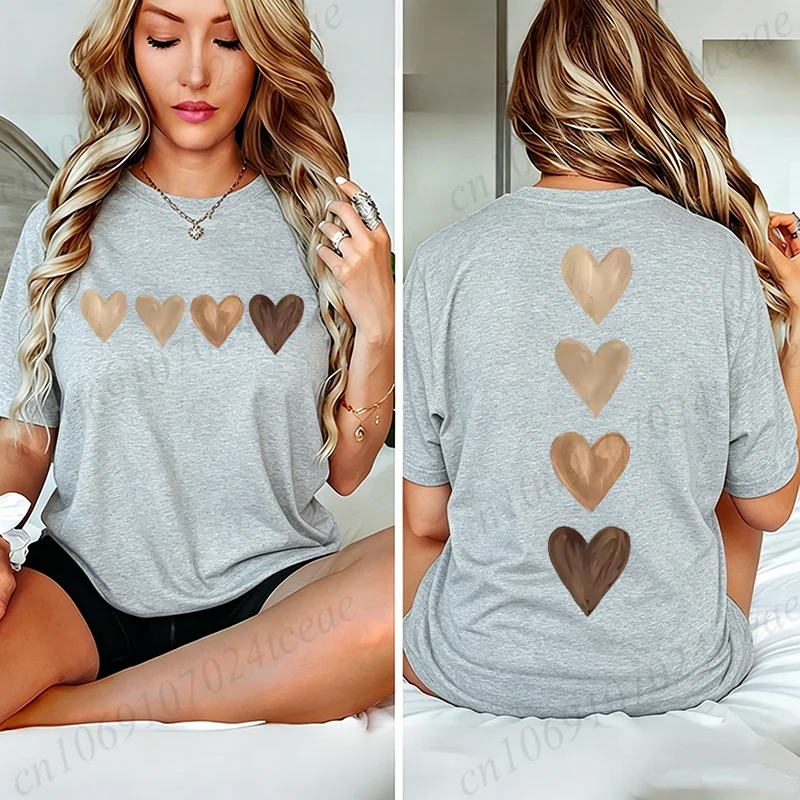 Women'S Gothic Heart Print T Shirt Vintage Retro Casual Tee Clothing Short Sleeve Crew Neck Graphic Top Summer Fashion T-Shirts Women'S Gothic Heart Print T Shirt Vintage Retro Casual Tee Clothing Short Sleeve Crew Neck Graphic Top Summer Fashion T-Shirts - Image 7