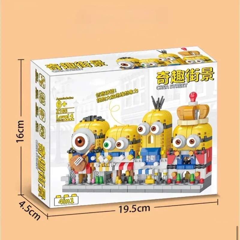 4-In-1 Minions Street View Building Blocks Series Boys And Girls Assemble Toys 3D Stereoscopic Children'S Birthday Gifts 4-In-1 Minions Street View Building Blocks Series Boys And Girls Assemble Toys 3D Stereoscopic Children'S Birthday Gifts