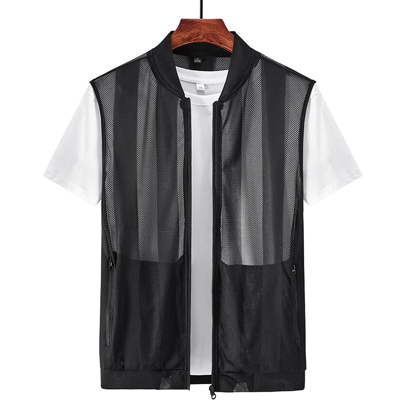 Summer Men Mesh Hollow Waistcoat Breathable Outdoor Sports Coat High-Quality Design Leisure Vest Men Summer Men Mesh Hollow Waistcoat Breathable Outdoor Sports Coat High-Quality Design Leisure Vest Men - Image 6