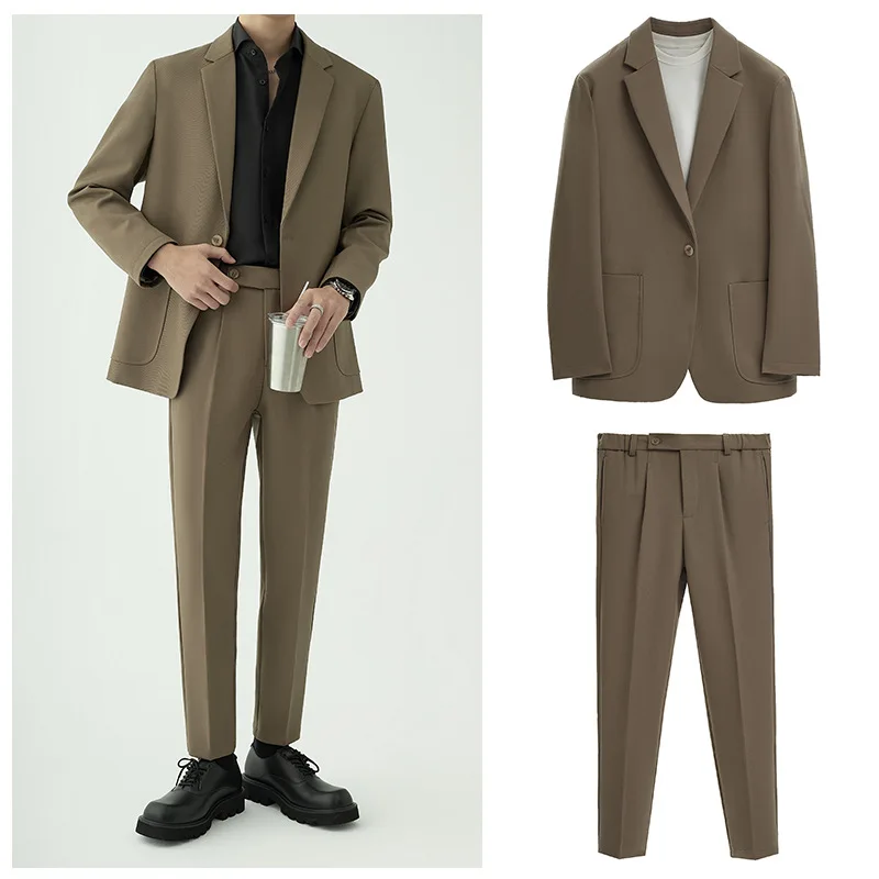 Suits Men'S Fashionable Banquet Solid-Color Dance Host Casual Wedding Banquet Dress Performance Korean-Style Rugged Smart Suit Suits Men'S Fashionable Banquet Solid-Color Dance Host Casual Wedding Banquet Dress Performance Korean-Style Rugged Smart Suit - Image 5