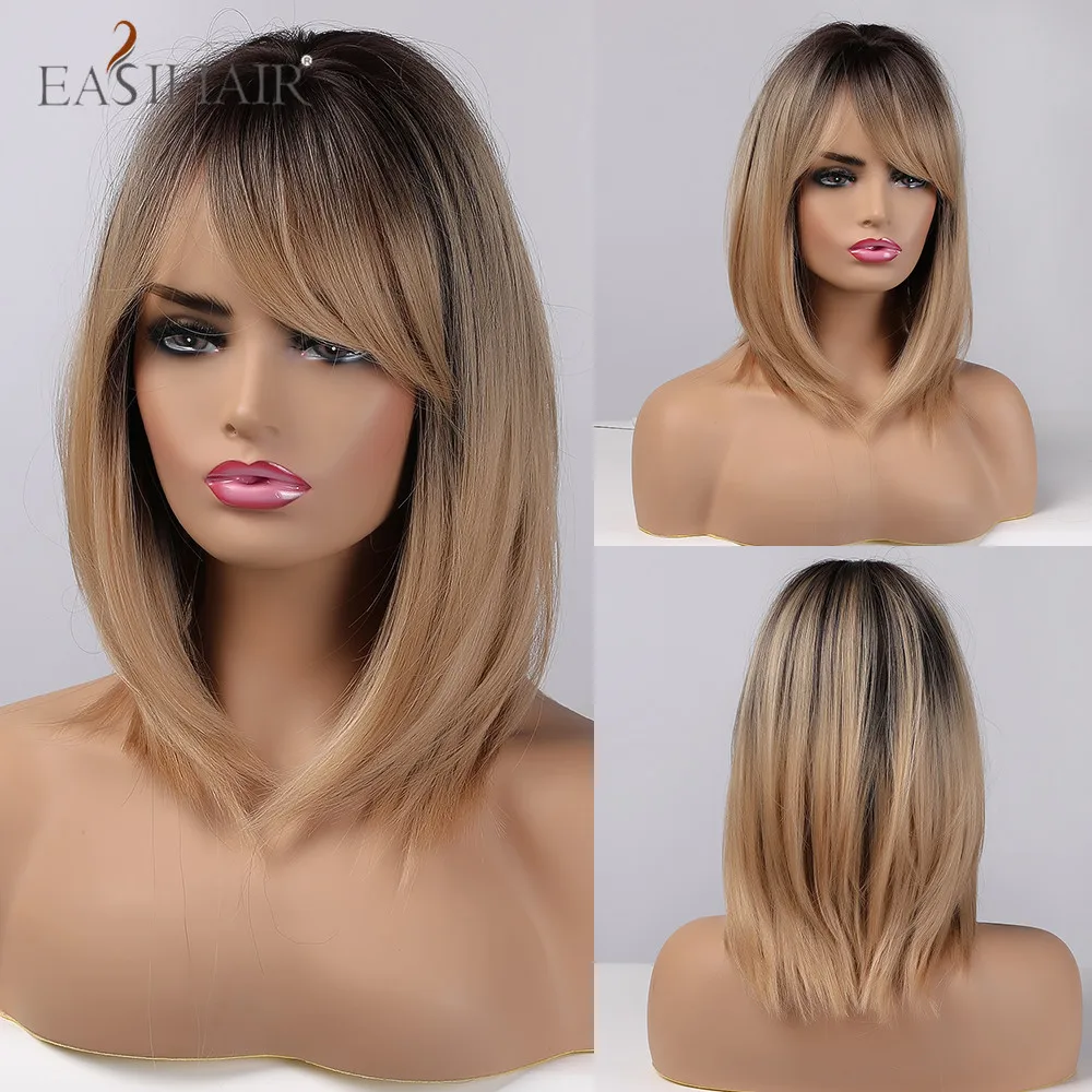 Easihair Bob-Perücke Mit Pony, Kurz Und Glatt, Hellblond-Beige, Hitzebeständig Easihair Bob-Perücke Mit Pony, Kurz Und Glatt, Hellblond-Beige, Hitzebeständig – Bild 22