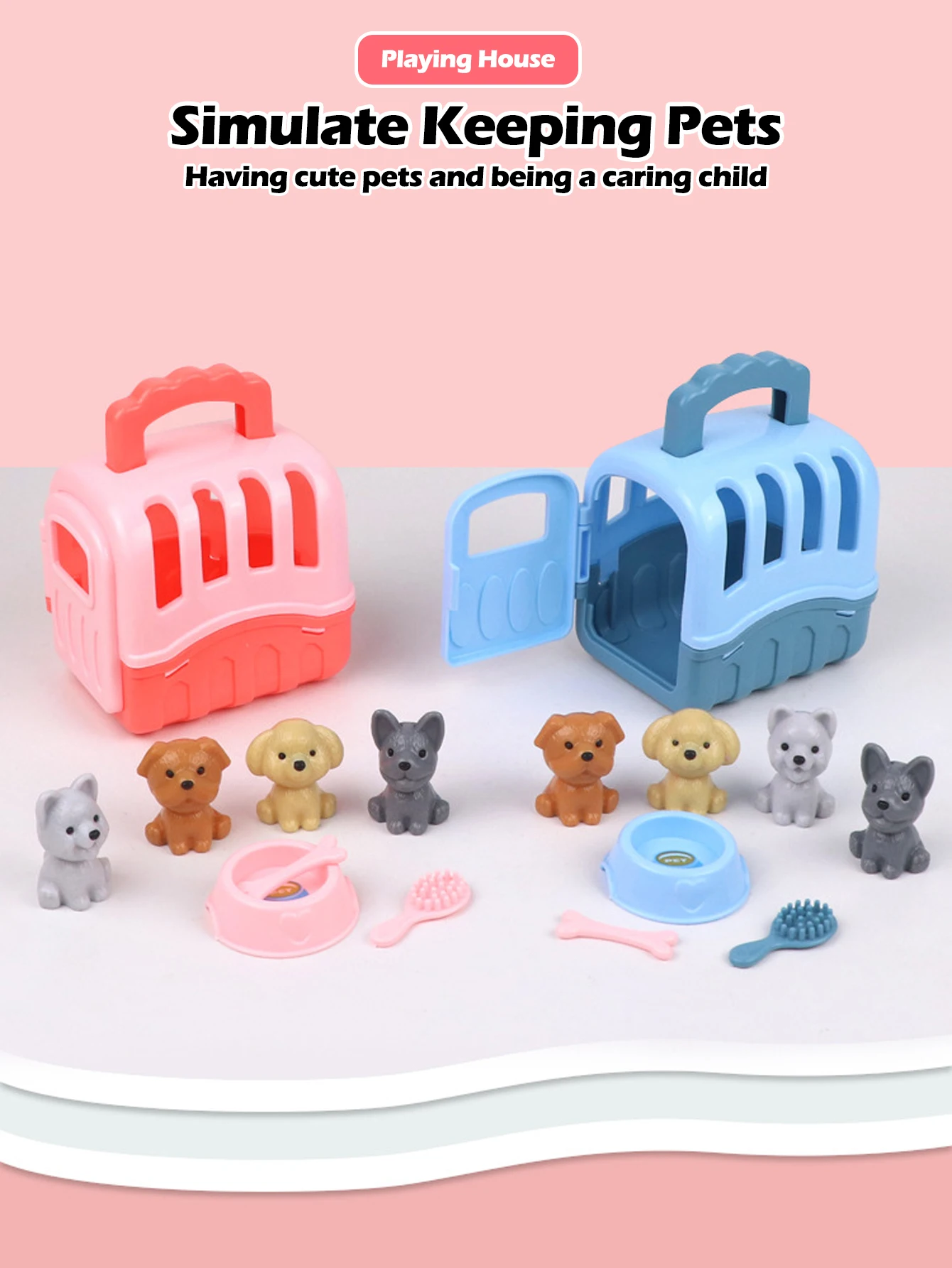 Kinder-Tierpflege-Spielset, Montessori Lernspielzeug Für Rollenspiele, Füttern Und Pflegen, Geschenk Für Jungen Und Mädchen Ab 3 Jahren Kinder-Tierpflege-Spielset, Montessori Lernspielzeug Für Rollenspiele, Füttern Und Pflegen, Geschenk Für Jungen Und Mädchen Ab 3 Jahren