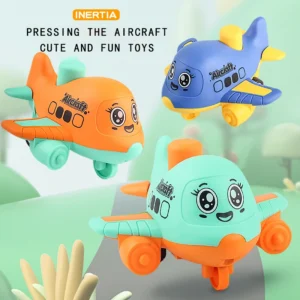Drück-und-los-Spielzeugfahrzeuge für Kleinkinder – Niedliches Flugzeug und Tierautos mit mechanischer Fahrfunktion