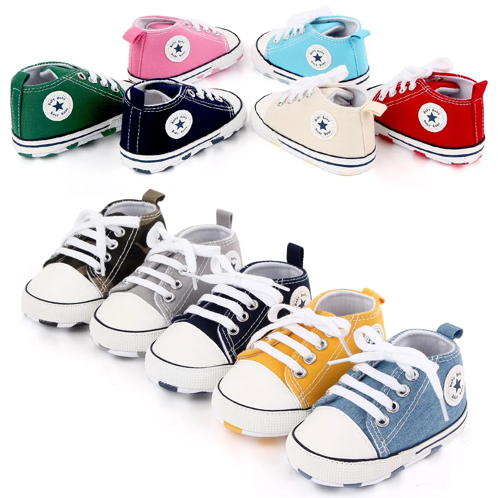 New Baby Shoes Boys Girls Classic Canvas Casual Sneakers Spring Newborn First Walker Toddler Soft Sole Non-Slip Walking Shoes - Image 2