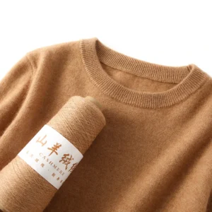 Damen 100% Reiner Kaschmir-Pullover 2026 Herbst Winter Rundhals Langarm Warm Weich Gestrickter Pullover Neue Strick-Oberteile Damenkleidung