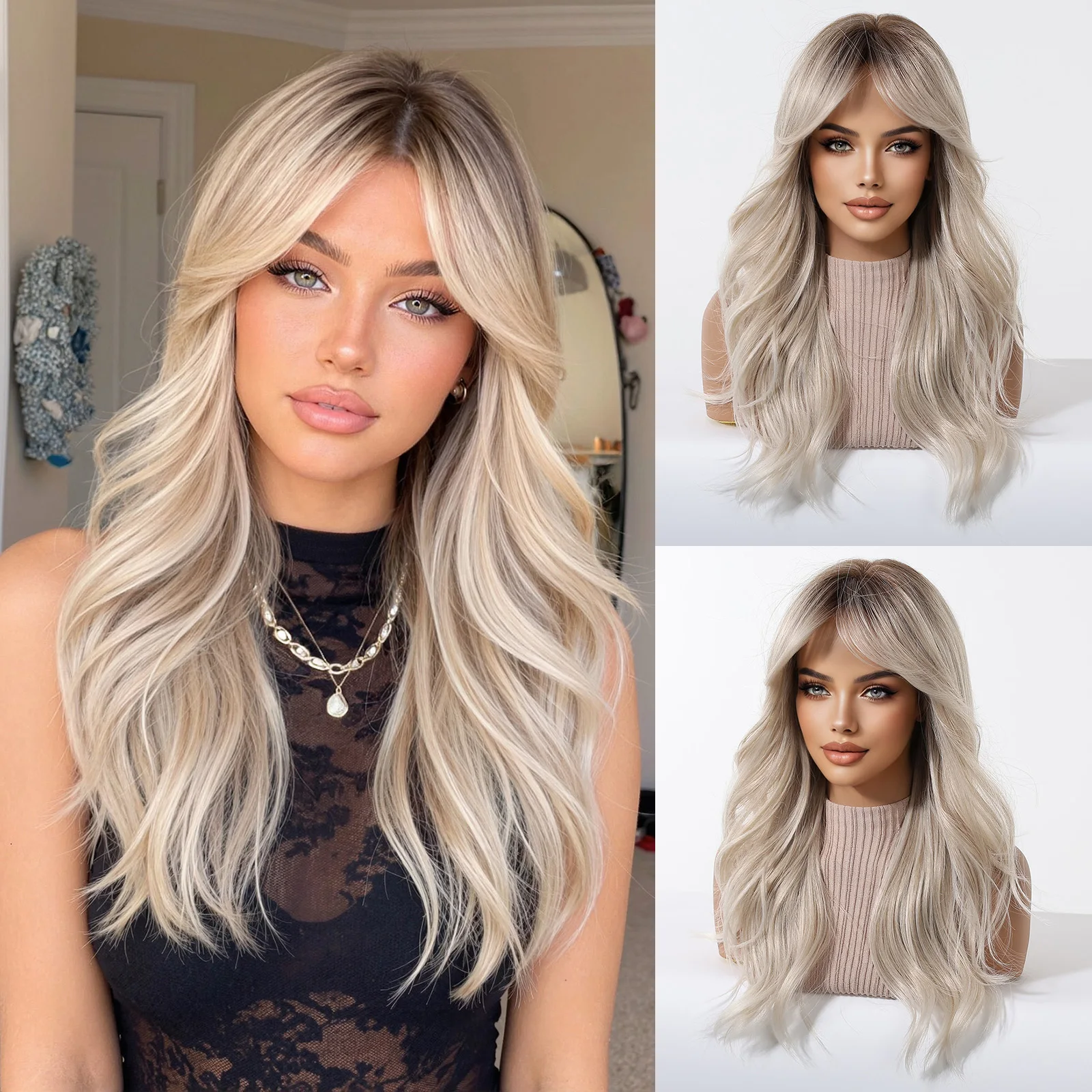 Allbell Magique Blue Hair Wig With Bangs Long Wavy Synthetic Wig Baby Blue Curly Wig For Women Daily Party Use Heat Resistant Allbell Magique Blue Hair Wig With Bangs Long Wavy Synthetic Wig Baby Blue Curly Wig For Women Daily Party Use Heat Resistant - Image 13