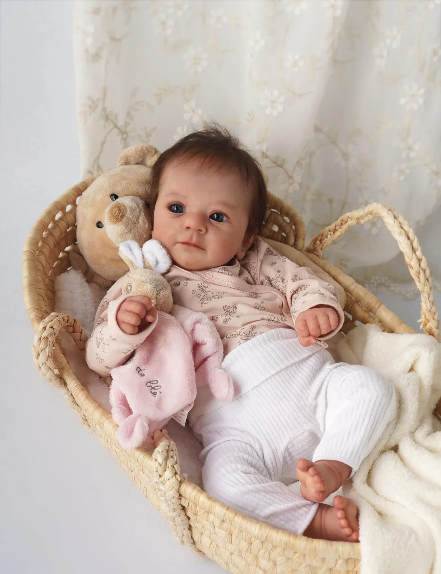 Babypuppenspielzeug Für Mädchen, Weicher Körper, Silikon-Vinyl, Bereits Bemalt, Implantiertes Haar, Weihnachtsgeschenk Für Kinder, Mu Ettas Reborn Kinderspielzeug Babypuppenspielzeug Für Mädchen, Weicher Körper, Silikon-Vinyl, Bereits Bemalt, Implantiertes Haar, Weihnachtsgeschenk Für Kinder, Mu Ettas Reborn Kinderspielzeug - Image 4