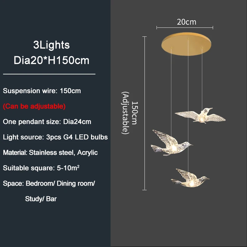 Italienischer Led-Kronleuchter Mit Vogeldesign Für Treppenhaus, Luxuriöse Wohnzimmer-Hängeleuchte, Flur, Lange Spiralförmige Acryllampe Italienischer Led-Kronleuchter Mit Vogeldesign Für Treppenhaus, Luxuriöse Wohnzimmer-Hängeleuchte, Flur, Lange Spiralförmige Acryllampe - Image 10