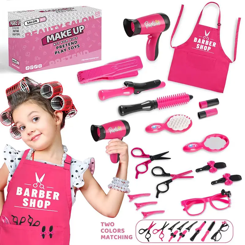 17 Stücke Mädchen Schönheits Salon Set, So Tun, Als Würden Sie Haars Ch Neideset Spielen, Friseur Spielzeug Mit Fön, Schere, Friseur Schürze Und Stylin 17 Stücke Mädchen Schönheits Salon Set, So Tun, Als Würden Sie Haars Ch Neideset Spielen, Friseur Spielzeug Mit Fön, Schere, Friseur Schürze Und Stylin