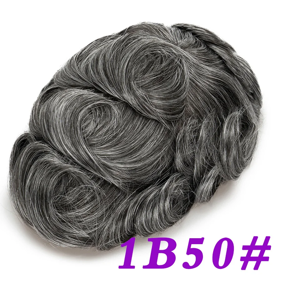 Herren Toupet Aus Echthaar Mit Swiss Lace, Natürlicher Haaransatz Herren Toupet Aus Echthaar Mit Swiss Lace, Natürlicher Haaransatz - Image 19