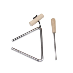 4/5/6in Triangle Instrument Percussion Bell with Striker Percussion Triangle Wood Musical Instrument Hand Percussion Triangle