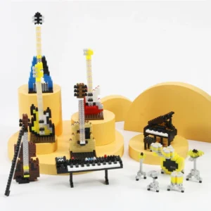 Creative Musical Instrument Building Blocks DIY City Concert Theater Classic Musical Instrument Model Micro Bricks Toys Gifts