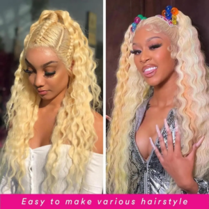 613 Blonde Deep Wave Perücke 13x4 HD Lace Frontal Perücken 250 Dichte 34 Zoll Vorgezupfte Brasilianische Vietnamesische Natürliche Burgunderrote 99j Frontal Perücke Farbige Lockige Vorgezupfte Echthaarperücken 200 250 Dichte HD Lace Frontal Echthaarperücken 427 Highlight Perücken 350 Perücke