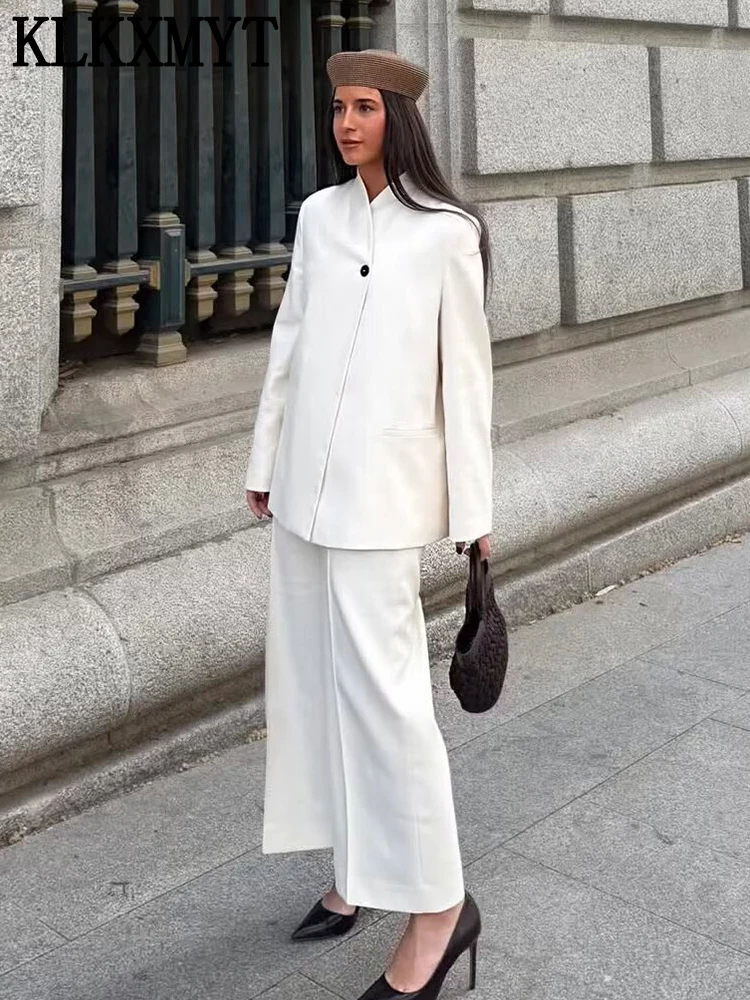 Klkxmyt Women'S Blazer Suit New Holiday Long Sleeve Blazer Coat Long Zipper Pants Sets Chic Elegant Office Woman Outfits Klkxmyt Women'S Blazer Suit New Holiday Long Sleeve Blazer Coat Long Zipper Pants Sets Chic Elegant Office Woman Outfits – Bild 6