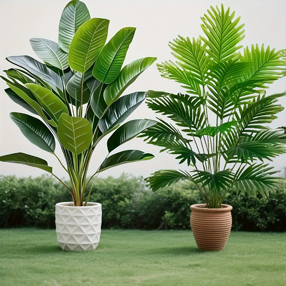 2-Teiliges Premium-Set Mit Großen Künstlichen Palmen Und Bananenbäumen, Hochwertige Realistische Blätter Für Heim- Und Hoteldekoration 2-Teiliges Premium-Set Mit Großen Künstlichen Palmen Und Bananenbäumen, Hochwertige Realistische Blätter Für Heim- Und Hoteldekoration - Image 3