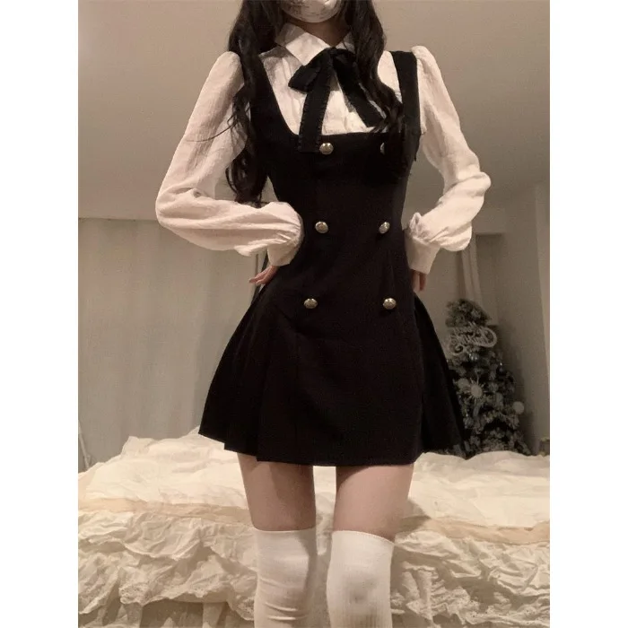 Cgc Preppy-Stil, Gefälschte Zweiteilige Kurze Damenkleider, Lässige Fliege, Japanisches Jk-Lolita-Kleid, Weiblich, 2025, Sommer-Party-Kleider Cgc Preppy-Stil, Gefälschte Zweiteilige Kurze Damenkleider, Lässige Fliege, Japanisches Jk-Lolita-Kleid, Weiblich, 2025, Sommer-Party-Kleider – Bild 6