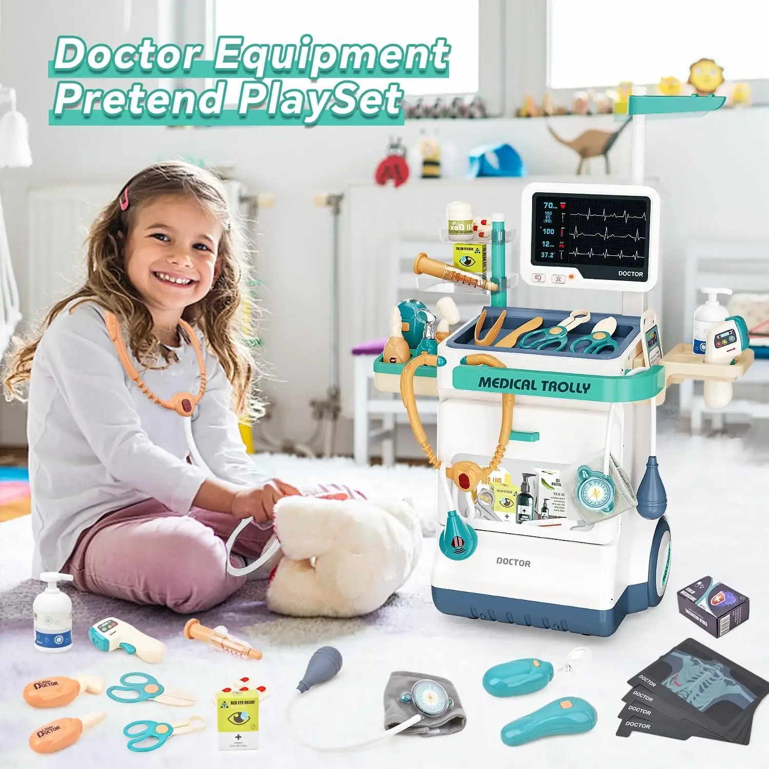 Arzt-Set Für Kinder, Vorgeben, Arzt-Spielset Für Kleinkinder Mit Medizinischer Station, Stethoskop, Rollenspiel, Medizinisches Spielzeug Für Mädchen Und Jungen Arzt-Set Für Kinder, Vorgeben, Arzt-Spielset Für Kleinkinder Mit Medizinischer Station, Stethoskop, Rollenspiel, Medizinisches Spielzeug Für Mädchen Und Jungen