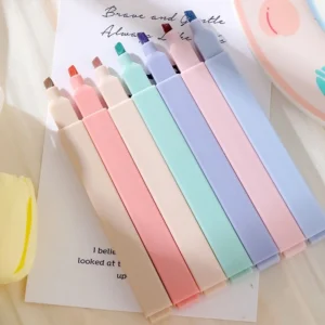 6PCS Pastell Farbe Highlighter Kawaii Schreibwaren Farbe Marker Schule Liefert Student Marker Highlighter Japanische Schreibwaren