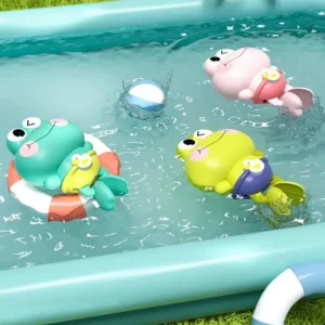 Aufziehbarer Schwimmfrosch für Kinder – Mechanisches Frosch-Badespielzeug ohne Batterien für Badewanne und Wasserspiele