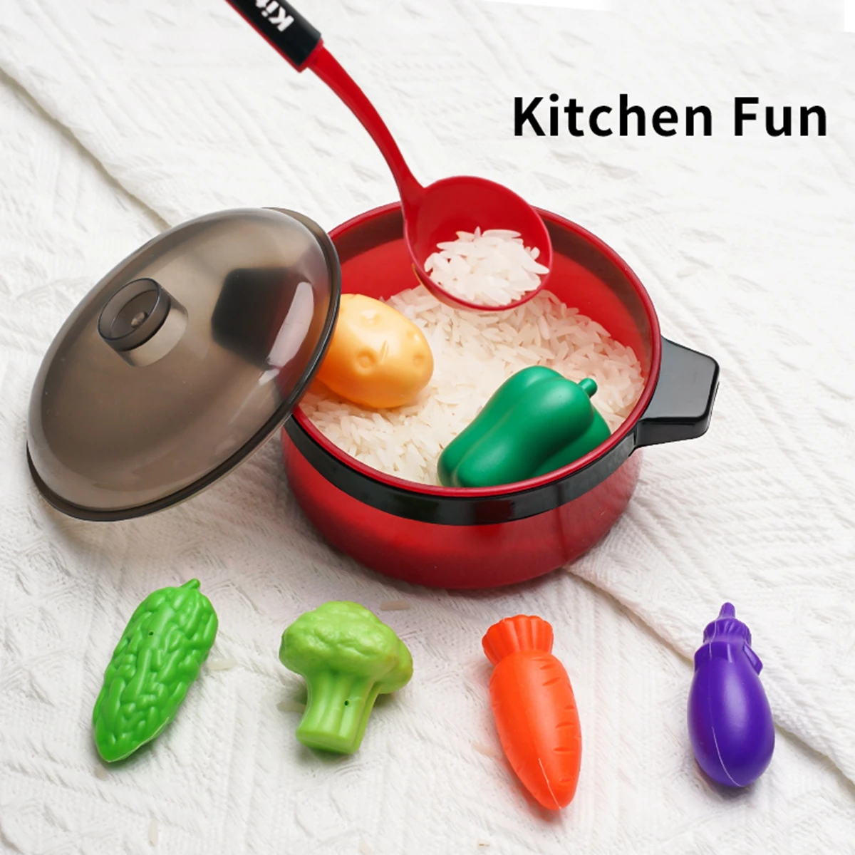Kinder-Spielküchen-Set Mit Kochutensilien, Töpfen Und Pfannen Für Rollenspiele, Lernspielzeug Für Kleinkinder, Mädchen Und Jungen Kinder-Spielküchen-Set Mit Kochutensilien, Töpfen Und Pfannen Für Rollenspiele, Lernspielzeug Für Kleinkinder, Mädchen Und Jungen - Image 3
