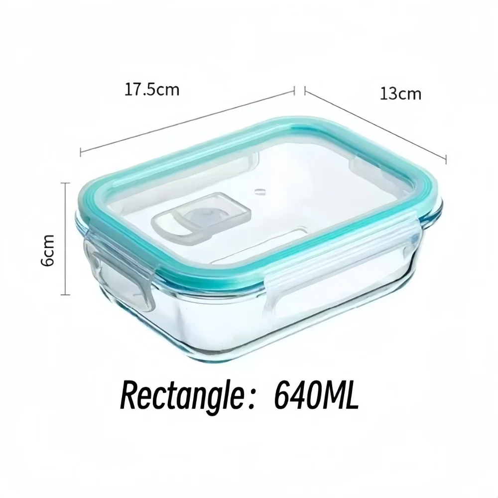 Bpa-Freie Glas-Lunchbox Rechteckige Lebensmittelbehälter Küchenzubehör Sichere Luftdichte Mahlzeiten-Vorbereitungsschale Bento-Box Bpa-Freie Glas-Lunchbox Rechteckige Lebensmittelbehälter Küchenzubehör Sichere Luftdichte Mahlzeiten-Vorbereitungsschale Bento-Box - Image 9