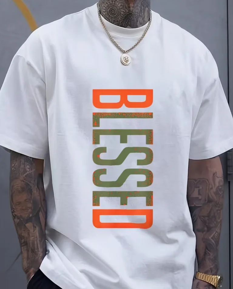 Herren T-Shirt „Blessed“ Mit 3D-Print, Kurzarm, Auch Große Größen Herren T-Shirt „Blessed“ Mit 3D-Print, Kurzarm, Auch Große Größen