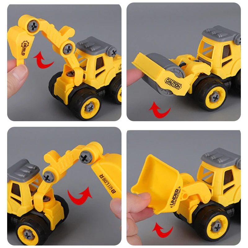 4/8Pcs Engineering Fahrzeug Spielzeug Bau Bagger Traktor Bulldozer Modelle Kinder Spielzeug Auto Diy Abnehmbare Spiel Jungen Spielzeug Geschenke 4/8Pcs Engineering Fahrzeug Spielzeug Bau Bagger Traktor Bulldozer Modelle Kinder Spielzeug Auto Diy Abnehmbare Spiel Jungen Spielzeug Geschenke - Image 5