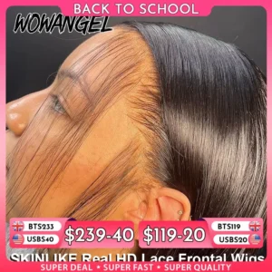 WOW ANGEL HD Lace Front Perücken 250 % 13x6 HD Lace Front Perücken Glattes Haar Unsichtbare HD Lace Melt Skin HD Lace Front Echthaarperücke