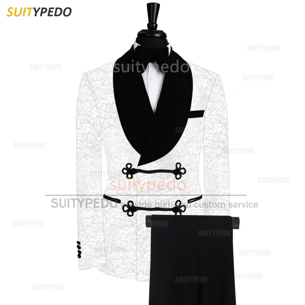 Slim Fit Men Suit Sets Wedding Groomsman Tailor-Made Jacquard Blazer Pants Outfits Fashion Gala Male Newest Luxury Tuxedos Slim Fit Men Suit Sets Wedding Groomsman Tailor-Made Jacquard Blazer Pants Outfits Fashion Gala Male Newest Luxury Tuxedos - Image 10