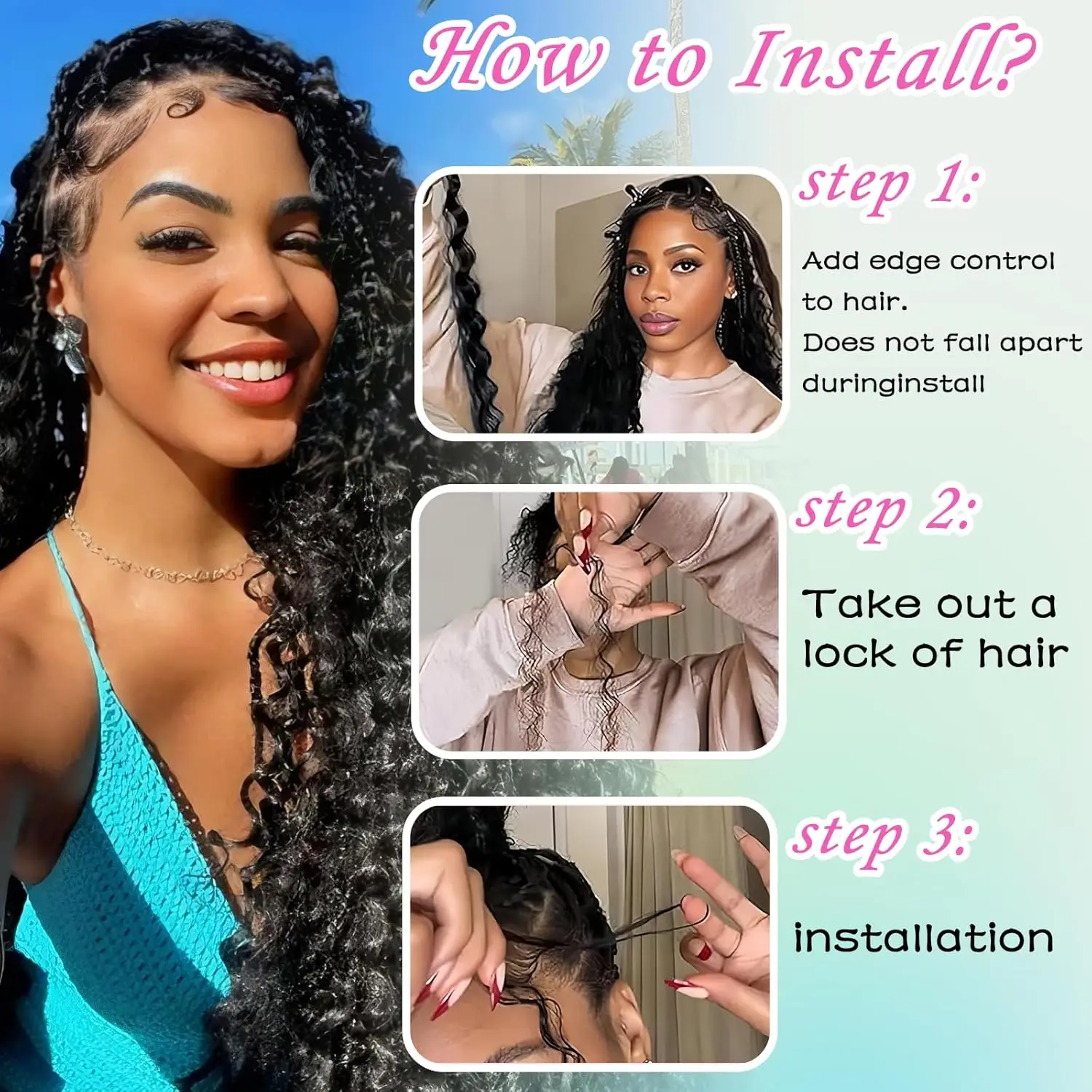 2Pcs 30Inch Synthetic Braiding Hair Deep Wave 100G No Weft Organic Fiber Hair Bundles Kinky Curly Braiding Hair For Boho Braids 2Pcs 30Inch Synthetic Braiding Hair Deep Wave 100G No Weft Organic Fiber Hair Bundles Kinky Curly Braiding Hair For Boho Braids - Image 6