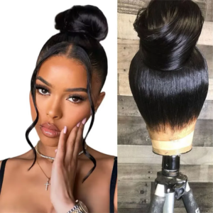 30 Zoll natürliche schwarze 360 Lace Front gerade Echthaarperücken 360 HD transparente volle Spitze leimlose Perücken Echthaar vorgezupft