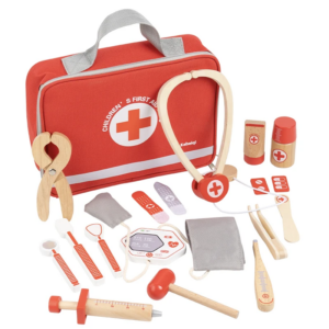 Holz Pretend Play Doctor Lernspielzeug für Kinder Medizinische Simulation Medizintruhe Set für Kinder Rollenspiele Pretend Toy