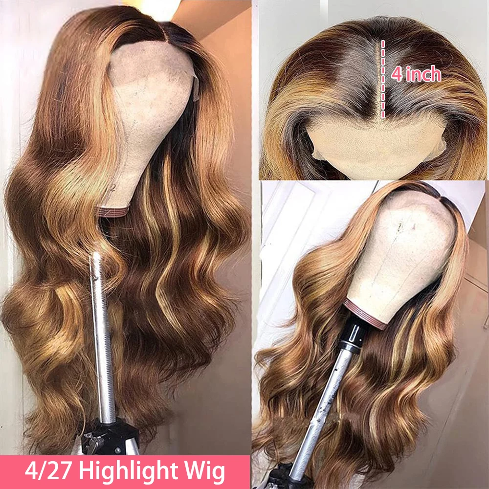 13X4 13X6 Hd Highlight Spitze Frontal Perücke Menschenhaar Honig Blonde Körper Welle Spitze Front Perücken Für Frauen Leimlose Perücken Vor Gezupft 13X4 13X6 Hd Highlight Spitze Frontal Perücke Menschenhaar Honig Blonde Körper Welle Spitze Front Perücken Für Frauen Leimlose Perücken Vor Gezupft - Image 4